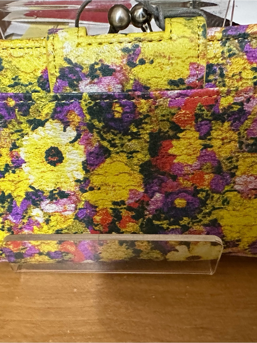 HOBO Yellow Floral Multi-Color Kiss-Lock Wallet